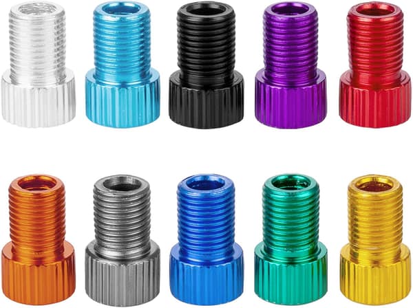 Ventiladapter, Konvertera Presta till Schrader Adapter för Cykel, Pumpa Däck med Standardpump eller Luftkompressor (10-pack)
