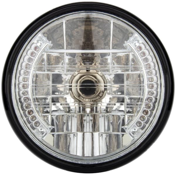 Universal 7 tommer 12V motorcykel forlygte rund blinklys lampe egnet til Cafe