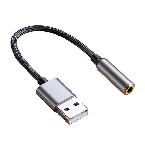 USB til 3,5 mm Jack Lydadapter USB til Lydjack Adapter Headset USB A til 3,5 mm Hun Ekstern St