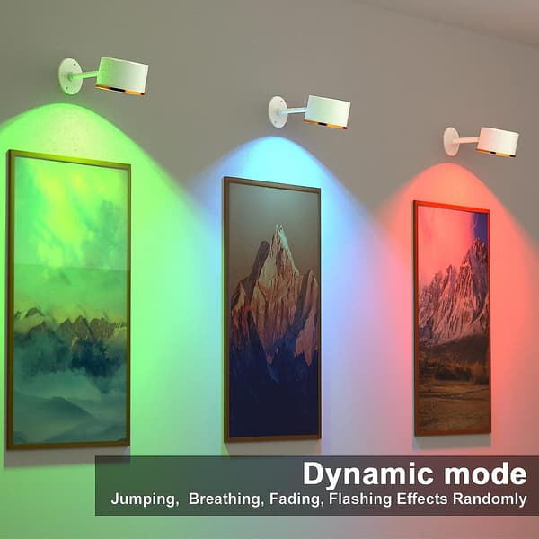 Veggmontert LED-lampe med oppladbart batteri [DB] Hvit White
