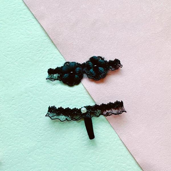 Doll Lace Underwear Doll Bikini Set BLACK Black