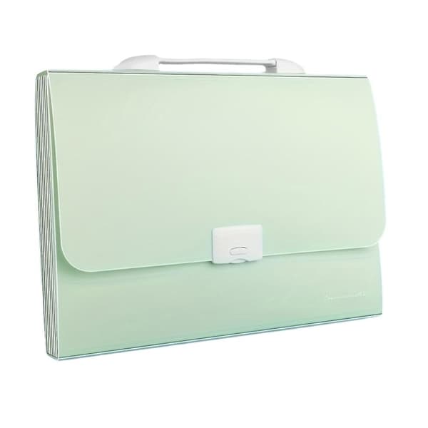 Accordion Folder with 13 Pockets, Expandable File Folder with Handle, Waterproof Cover, A4 Size Green Green