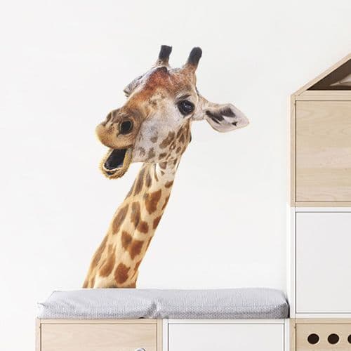 Funny Wall Decal, Giraffe, Window Decal, Cute Animal Decal, Realistic