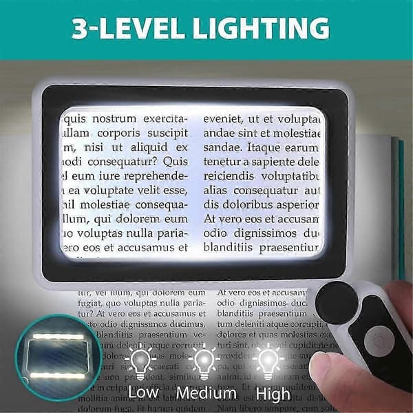 4X Magnifier with Light for Reading, Illuminated Magnifying Glass with 10 LED Foldable Handheld Magnifier for Seniors