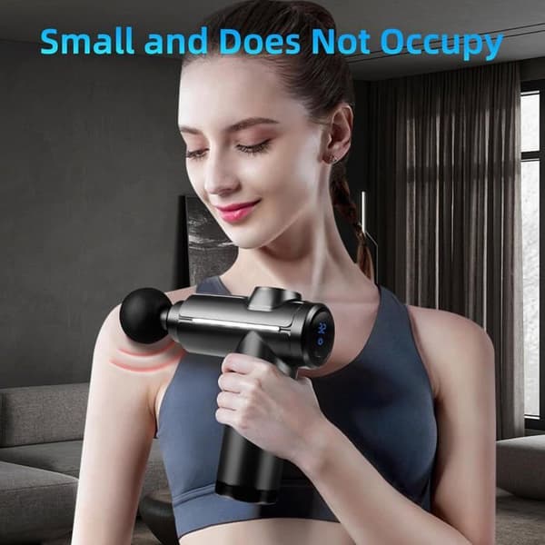 Deep Tissue Massage Gun, 32 Speeds, LCD Touch Screen, 8 Heads for Shoulder, Body, and Back Relaxation, Black