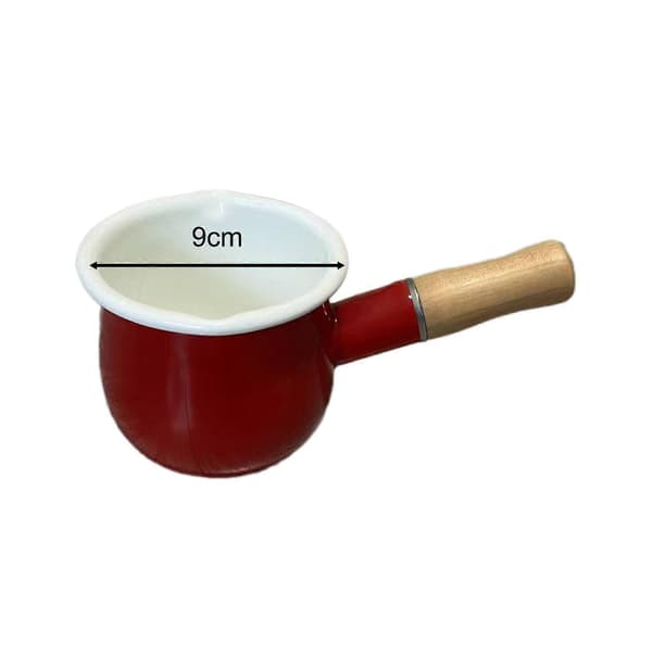 48 cl Mini Saucepan, Small Saucepan with Wooden Handle, Nonstick Saucepan for Tea, Boiling Water, Coffee