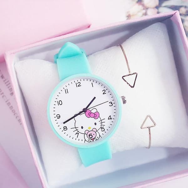Sarjakellot, lapset, lasten kello, rannekello vaaleanpunainen Ei laatikkoa rannekoru Pink No box bracel