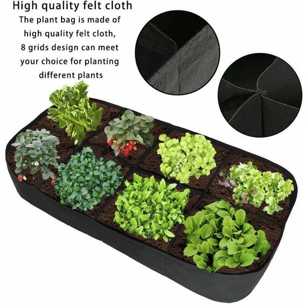 Stoff Hage Plante Plante, Potteplante i Potte, i Potte Rektangulær Pose, 8-Hulls Rektangulær Plante Plante