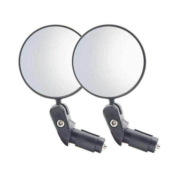 2-pack glass/silicone 360° adjustable black bicycle rearview mirrors