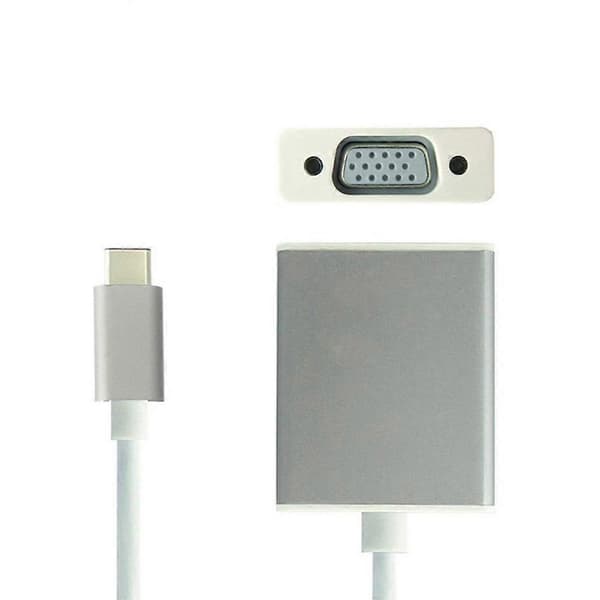 USB-C USB 3.1 Type C til VGA 1080p HDTV Adapterkabel til 2015 Ny 12-tommer Macbook - Sølv