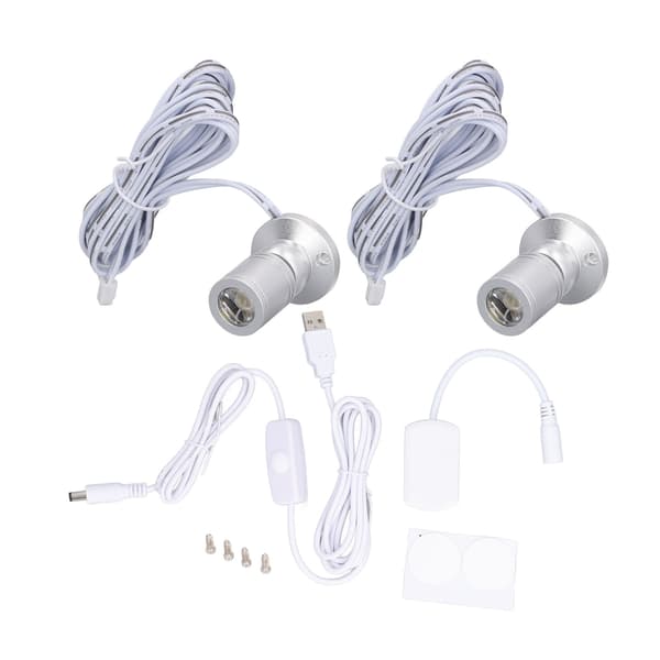 5V USB mini spotlight dæmpbar LED-spotlight til udstilling af smykkeskabe veranda indgang (en til to) sølv varmt lys