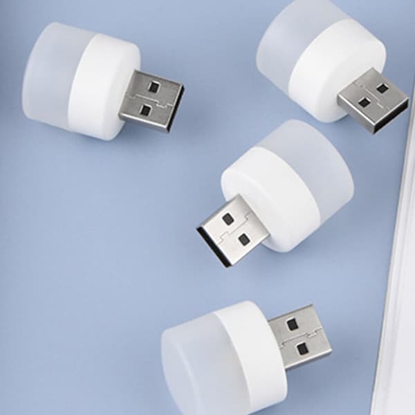 8 st nattlampa USB Mini LED-lampa, kompakt, för sovrum, badrum, barnrum, hall, kök (vitt ljus)