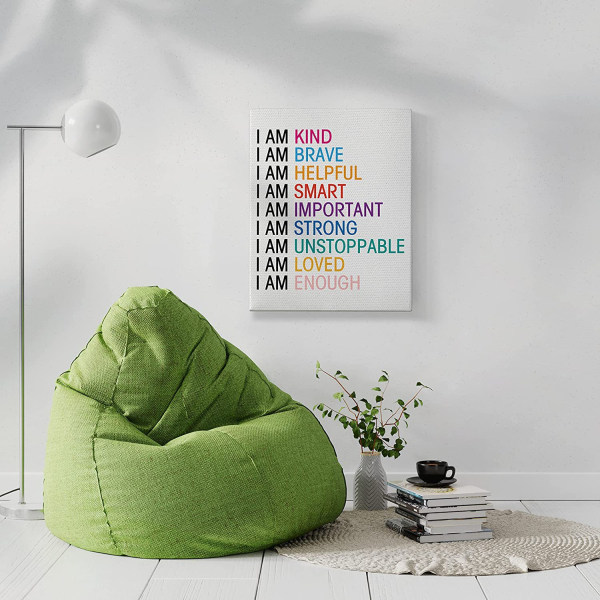 1 stk 40X50cm Fargerikt engelsk motto inspirerende plakat