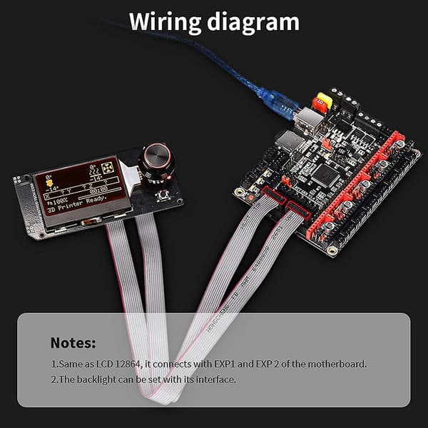 Mini12864 LCD Grafisk Intelligent Display Kontrolkort til -3 Prusa-i3 3D-printer