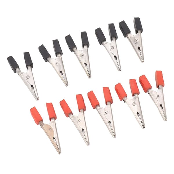20-pack krokodilklämmor röda och svarta 1 cm öppning elektriska KLB