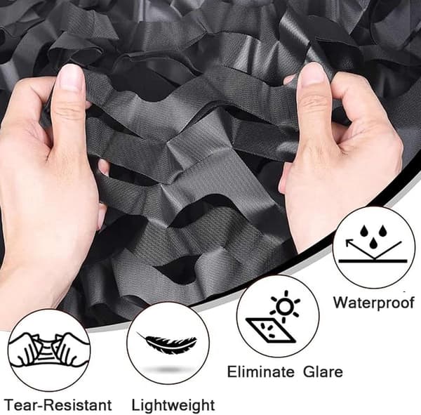 Camouflage Net Shade Screen, Lightweight Polyester Net Privacy Screen For Camping RV And Garden, Black, 3x4m