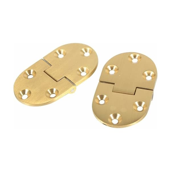 Door Hinge, Solid Brass Butler Tray Hinge 2-1/2cm x 1-1/2cm with Screws Satin Finish for Folding Tables - Gold - 2-Pack