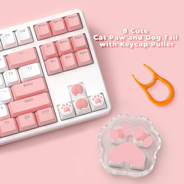 Cute Keycap, Cat Paws and Butts 4-Pack Keycaps Set, PBT