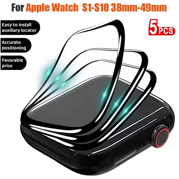 5 stk. skjermbeskytter for Apple Watch 10 9 8 7 6 5 40MM 41MM 42MM 44MM 45MM 46MM Keramisk film for IWatch Ultra 49MM Ikke Glass Serie 123 42MM Series 123 42MM 5PCS