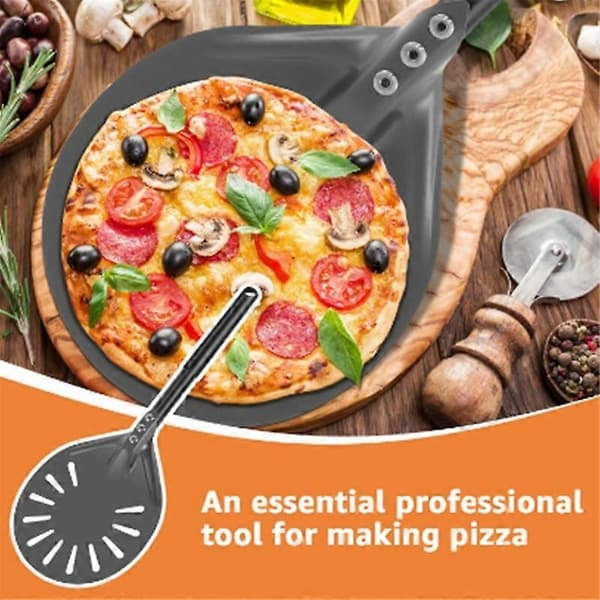 Pizza Turner with Long Handle, Aluminum, Non-Stick, Pizza Peel, Scratch-Resistant Pizza Peel