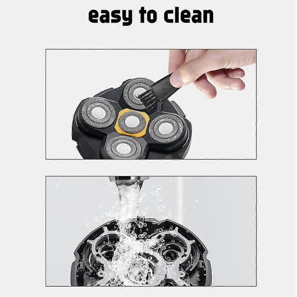 2 stk. erstatningshoveder til Microtouch Titanium Head Shaver, 2 rengøringsbørster Sort sølv Svart silver