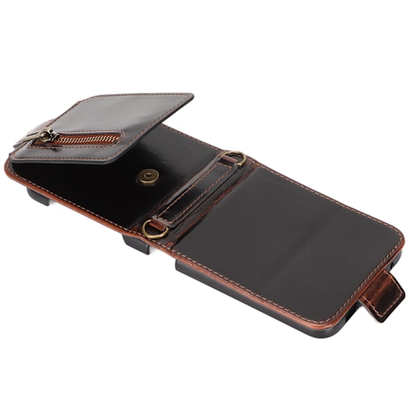 Multifunktionel Wallet Case med Kortlommer til Z Flip 3 Foldbar Telefon Læder Case Mobiltelefontilbehør Brun
