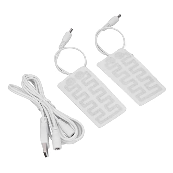 2 stk USB-varmefilm 3,5x1,8 tommer Kulfiber Blød Sikker Maskinvaskbar Elektrisk Varmeplade til Handsker Strømper Sko