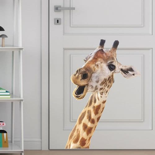 Funny Wall Decal, Giraffe, Window Decal, Cute Animal Decal, Realistic