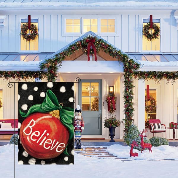 Polka Dot Believe Julehaveflag 12x18 Tommer Dobbeltsidet