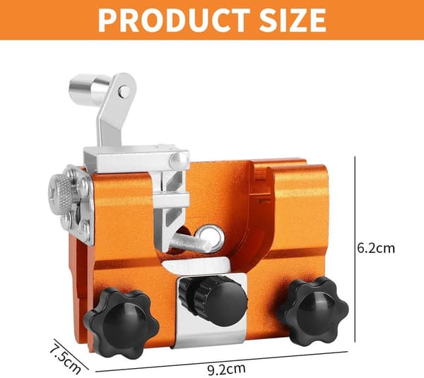 Chainsaw Chain Sharpener, Hand Crank Tool with 5 Grinding Heads, 30° Positioning, for Chainsaw Maintenance, Yellow