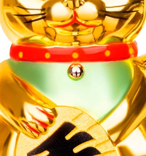 Maneki-neko - Vinkende kat Guld Guld gold