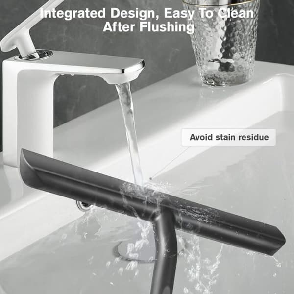Black Shower Squeegee, Shower Window Squeegee, Shower Squeegee with Silicone Holder, Silicone Squeegee for Bathroom, Glass