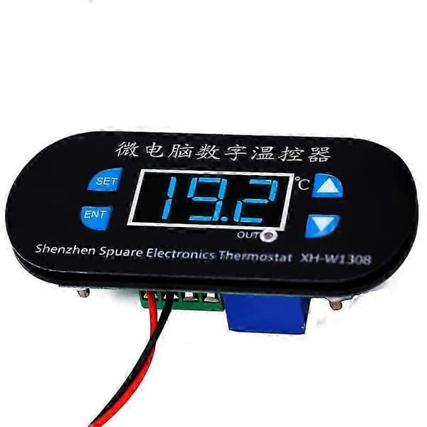 W1308 DC 12V Digital Cool Heat Sensor Temperaturregulator Justerbar Termostatbrytare Termometerkontroll Blått Ljus