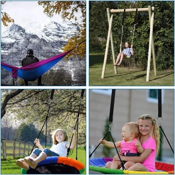 Swing Mount, Hammock Mount, Hanging Chair Mount with max. 200 kg in tear-resistant polyester with 2 protective pads for shoulder and