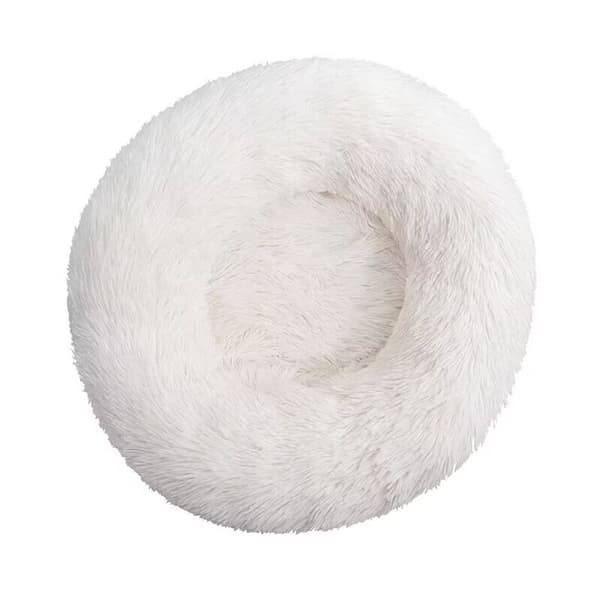 Katteseng, fluffy pude, blød vaskbar til katte hunde (hvid, 60 cm), Sunny