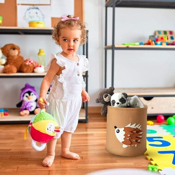 Felt Storage Bin, Kids Felt Basket, Foldable Storage Felt