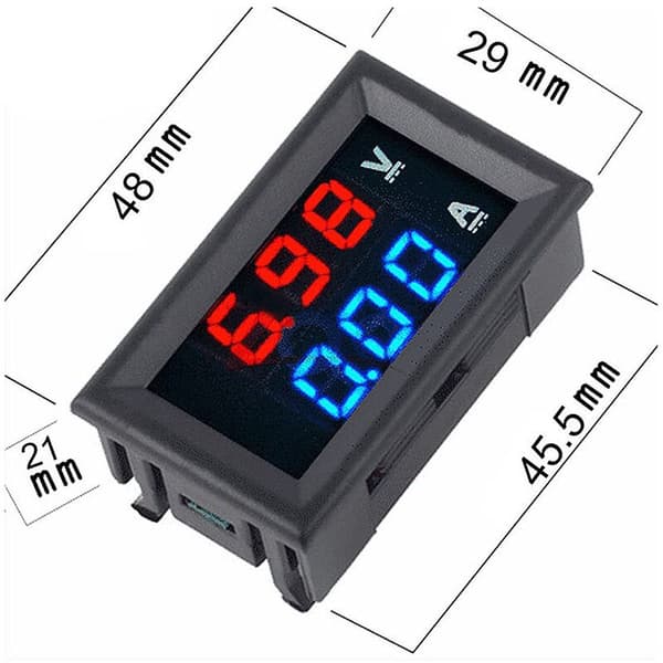 2 STK 0,28 tommer Digital Volt Amper Voltmeter Amperemeter DC 100V 50A 3-bits Spenningsstrømmåler med 50A 75MV Shunt