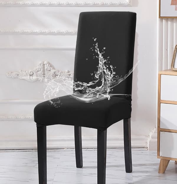 Simplicity Home Sovrum Plus Høy Stretch Melkesilk Vanntett Stoldeksel - Svart, 6 stk-FA-