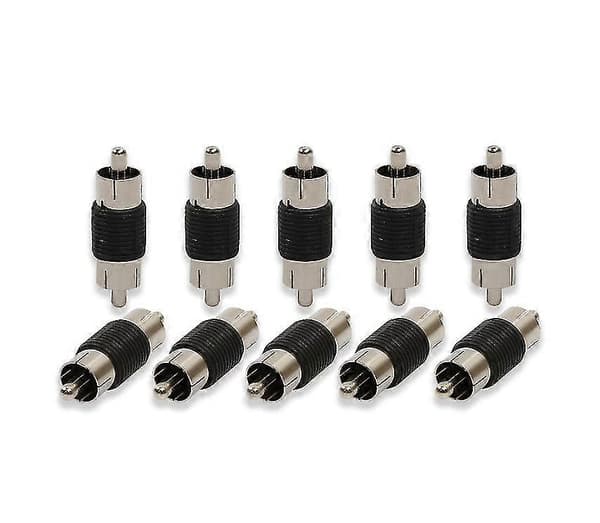RCA Han til Han RCA-koblingsstik (4 stk., sort)