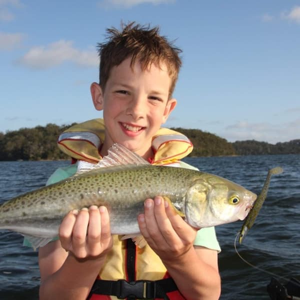 5 stk. havfiskeblink, 11 cm bløde fiskeblink med T-