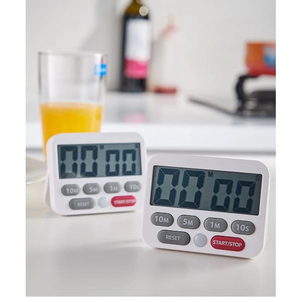 Digital timer og stoppeklokke, Hvit 9,7 cm