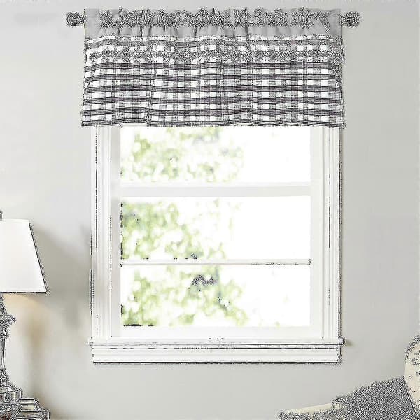Kitchen Curtains Decor Window Curtain Luxury Cafe Valance Overhangs-hs [DB] Light Grey 74cmx61cm Light Grey 74cmx61cm