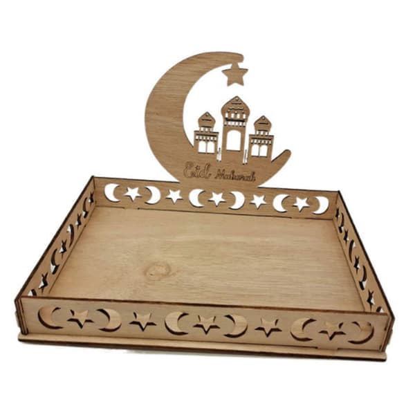 Tre Eid Mubarak Matbrett Ramadan Dekorasjon For Hjemmet Islamsk Ramadan Kareem Muslimsk Festdekor E