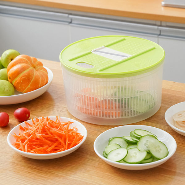 Salad Spinner Multifunctional Efficient Safe Durable Vegetable Spinner Cutter for Fruit Salad