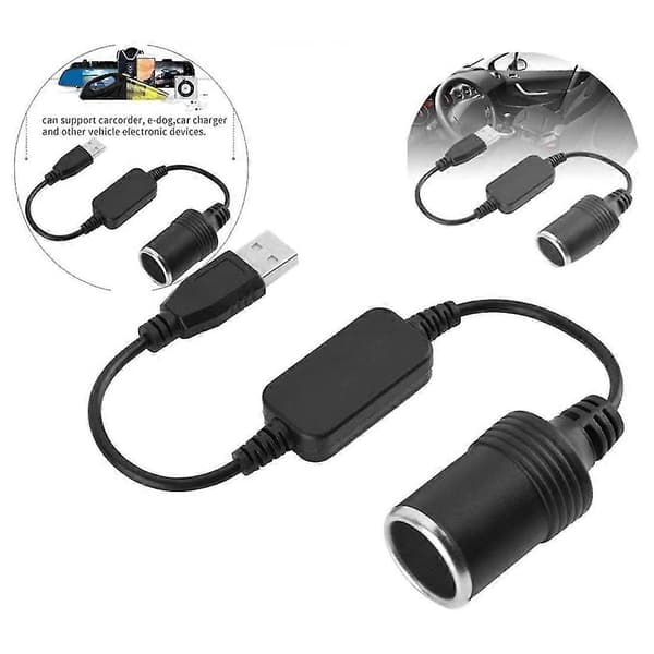 USB 5V til 12V Konverter, Strømforsyning til Dashcam, Lighter USB til Lighter Konverter