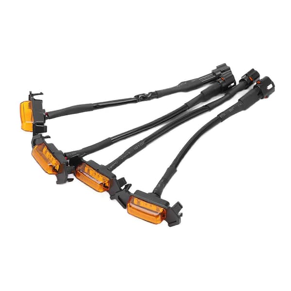 4 stk LED frontgrilllys, ravfarget linse, IP67 vanntett erstatning for Tacoma TRD Pro 2016-2020