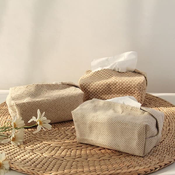 Fabric Napkin Holder, Rectangular Container, for Home, Napkins, Pouches, Elegant Table Decoration A