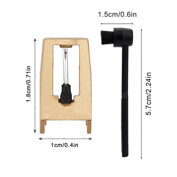Turntable Needle Set, 4 Needles for Turntable with 1 Needle Cleaning Brush, Replacement for L