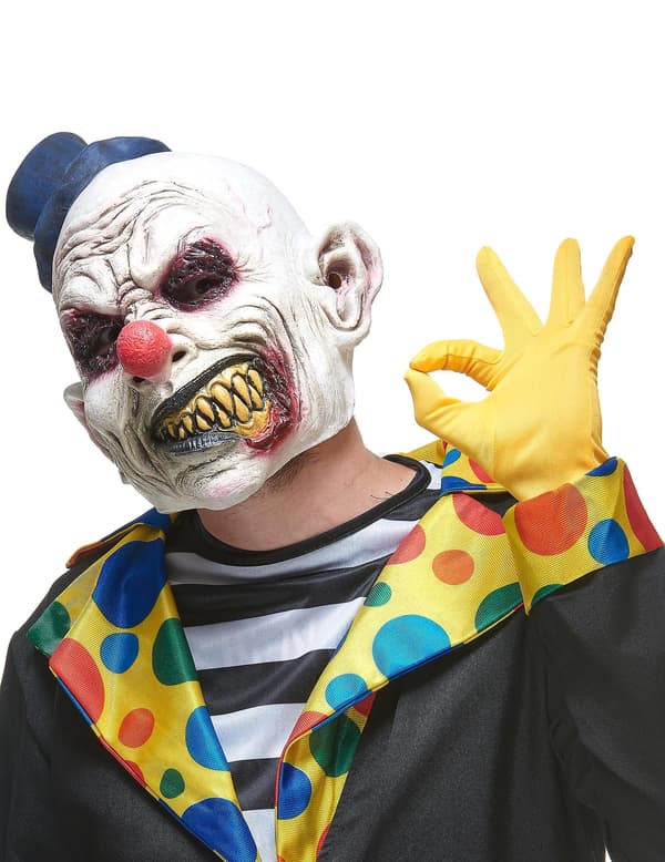 Skummel voksen klovn latexmaske