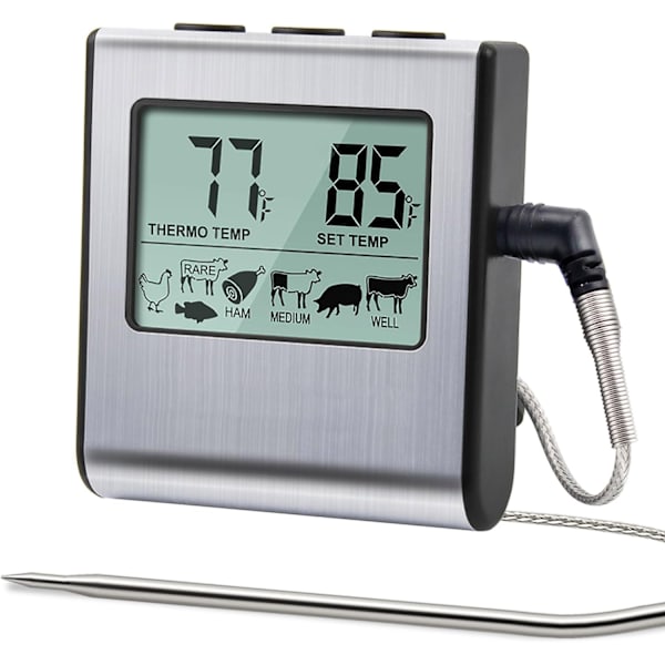 TP16 Digitalt stegetermometer med timer til BBQ, grill, røg (FMY)